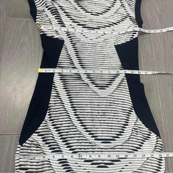 Cut25 by Yigal Azrouel Black & White Mini Cocktail Dress Textured Bodycon Boho 2 - Picture 15 of 16